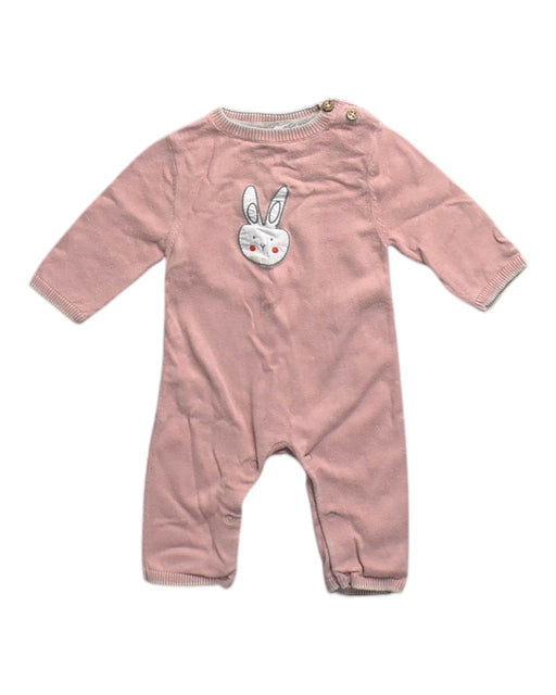 A Pink Long Sleeve Rompers from Du Pareil au même in size 0-3M for neutral. (Front View)