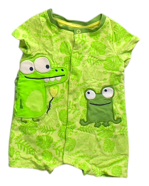 A Green Short Sleeve Rompers from Du Pareil au même in size 0-3M for neutral. (Front View)