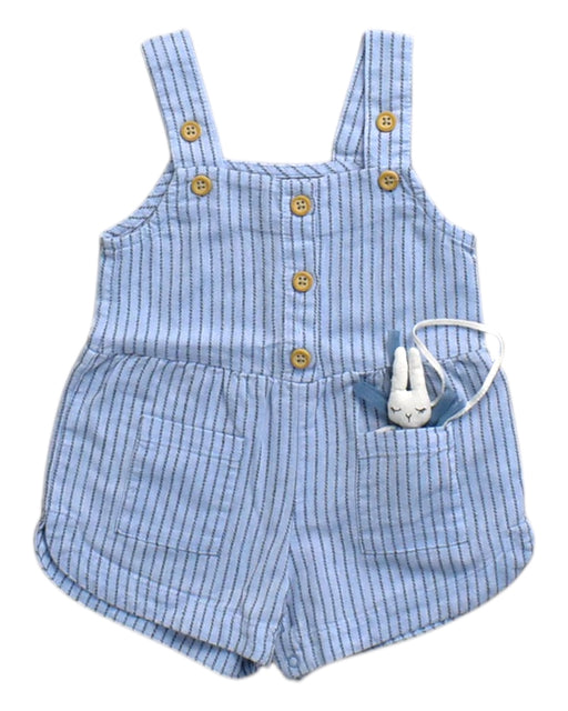 A Blue Sleeveless Rompers from Gingersnaps in size 3-6M for neutral. (Front View)