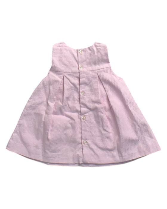 A Pink Sleeveless Dresses from Jacadi in size 3-6M for girl. (Back View)