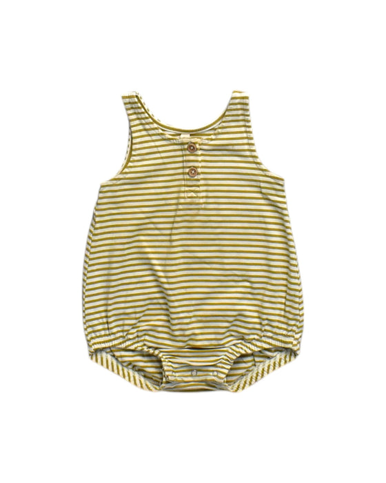 A Yellow Sleeveless Rompers from Quincy Mae in size 12-18M for neutral. (Front View)