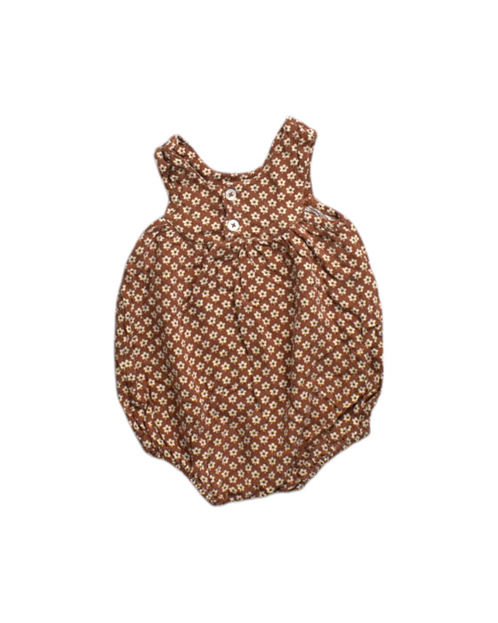 A Brown Sleeveless Rompers from Rylee + Cru in size 6-12M for neutral. (Back View)