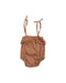 A Brown Sleeveless Rompers from Rylee + Cru in size 3-6M for neutral. (Back View)