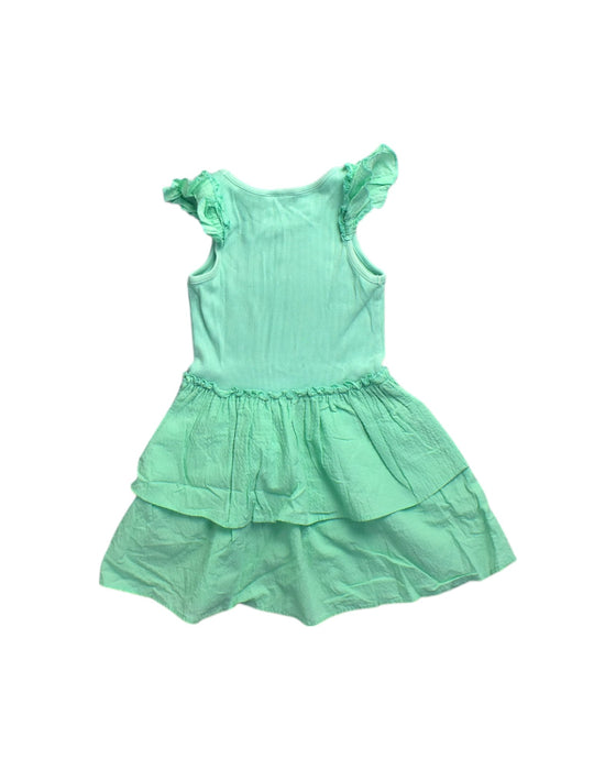 A Green Sleeveless Dresses from Seed in size 6T for girl. (Back View)