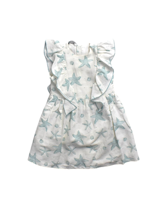 A White Sleeveless Dresses from Kids Chocolate  in size 6T for girl. (Front View)