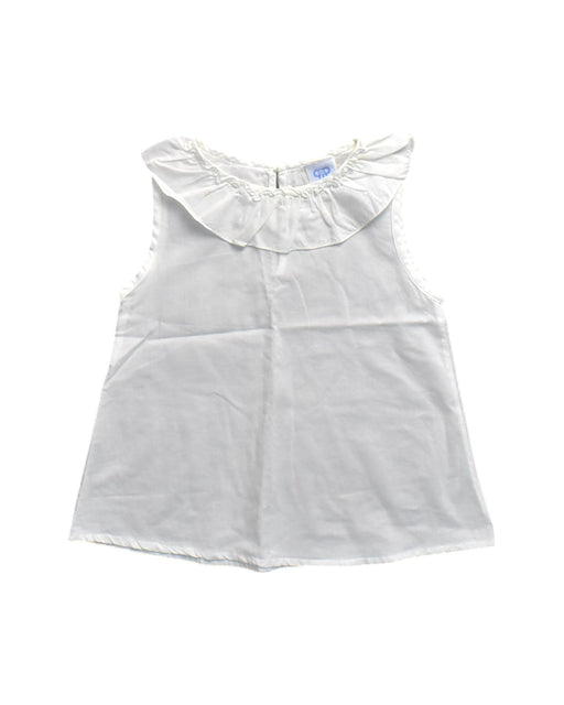 A White Sleeveless Tops from Carola Duval in size 5T for girl. (Front View)