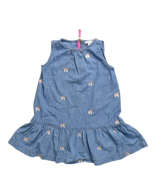 A Blue Sleeveless Dresses from Crewcuts in size 3T for girl. (Front View)