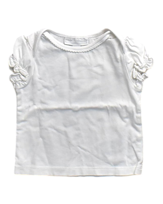 A White Short Sleeve Tops from The Little White Company in size 6-12M for girl. (Front View)