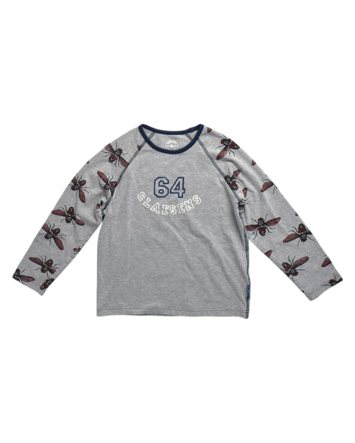 A Grey Long Sleeve T Shirts from Claessens'Kids in size 6T for boy. (Front View)