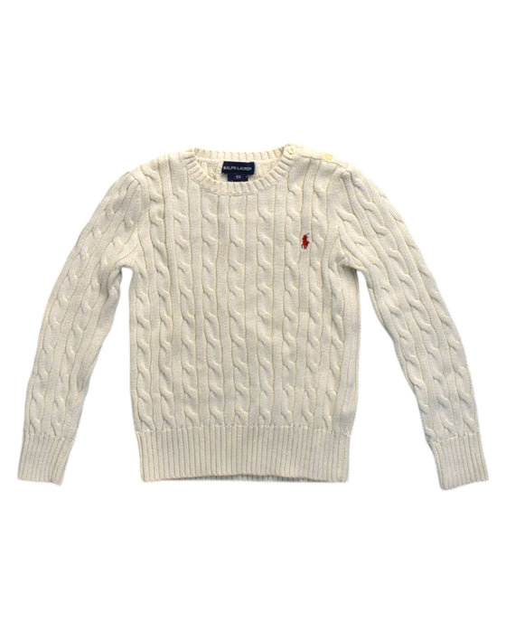 A Ivory Knit Sweaters from Ralph Lauren in size 6T for neutral. (Front View)