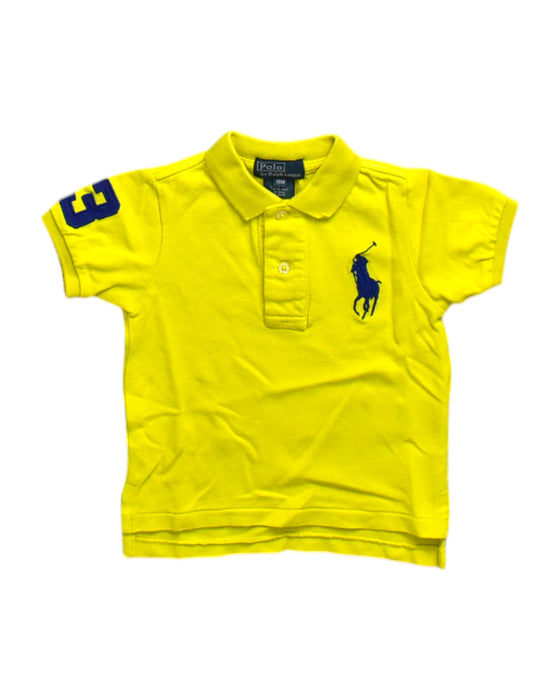 A Yellow Short Sleeve Polos from Polo Ralph Lauren in size 12-18M for boy. (Front View)