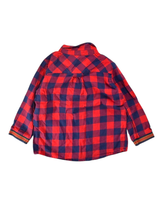 A Red Long Sleeve Shirts from Petit Bateau in size 3T for boy. (Back View)