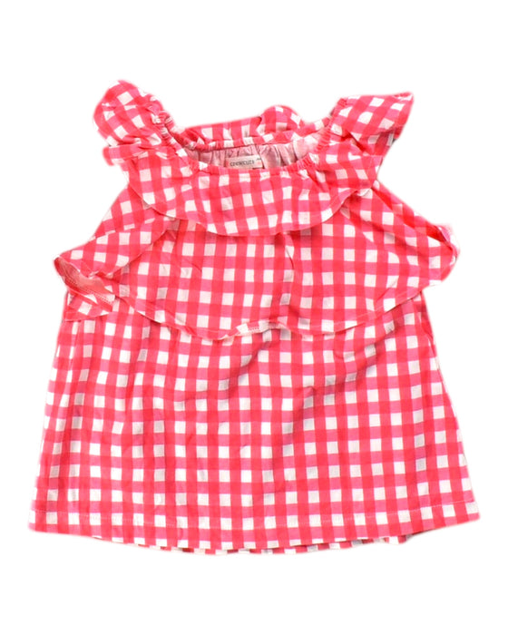 A Red Sleeveless Tops from Crewcuts in size 4T for girl. (Front View)