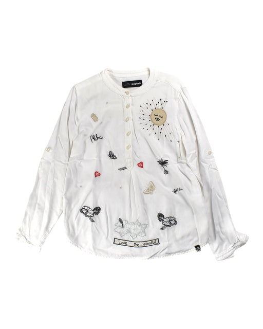 A White Long Sleeve Shirts from Desigual in size 9Y for girl. (Front View)