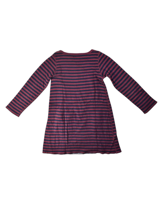 A Navy Long Sleeve Dresses from Petit Bateau in size 6T for girl. (Back View)