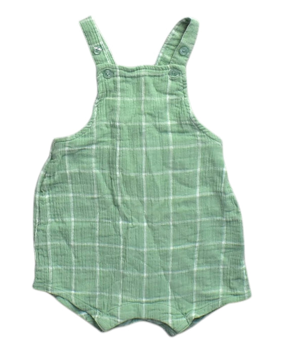 A Green Sleeveless Rompers from Seed in size 3-6M for neutral. (Front View)