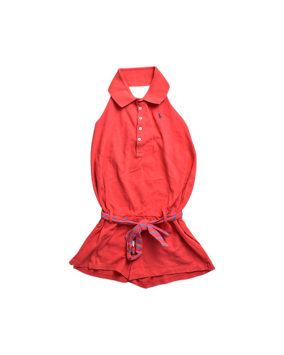 A Red Sleeveless Rompers from Ralph Lauren in size L for girl. (Front View)