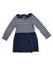 A Navy Long Sleeve Dresses from Petit Bateau in size 6T for girl. (Back View)