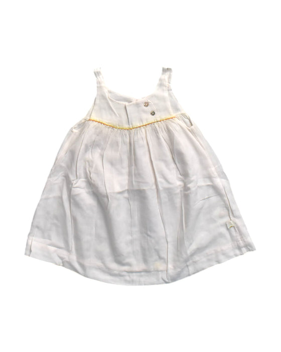 A White Sleeveless Dresses from Les Enfantines in size 6-12M for girl. (Front View)