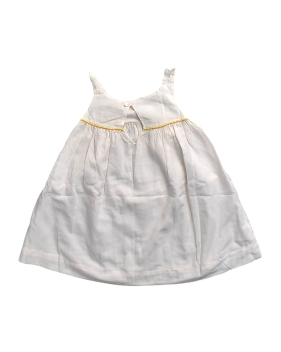 A White Sleeveless Dresses from Les Enfantines in size 6-12M for girl. (Back View)