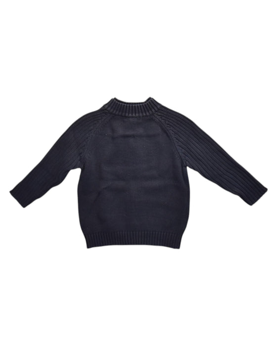 A Navy Zippered Sweatshirts from Jacadi in size 2T for neutral. (Back View)