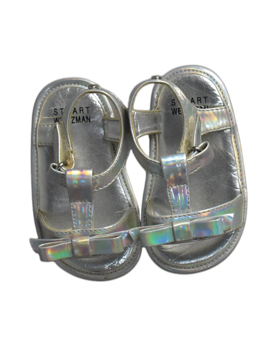 A Silver Sandals from Stuart Weitzman in size 12-18M for neutral. (Back View)