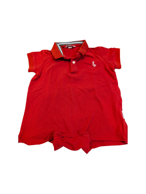 A Red Short Sleeve Rompers from Raph and Remy in size 6-12M for boy. (Front View)