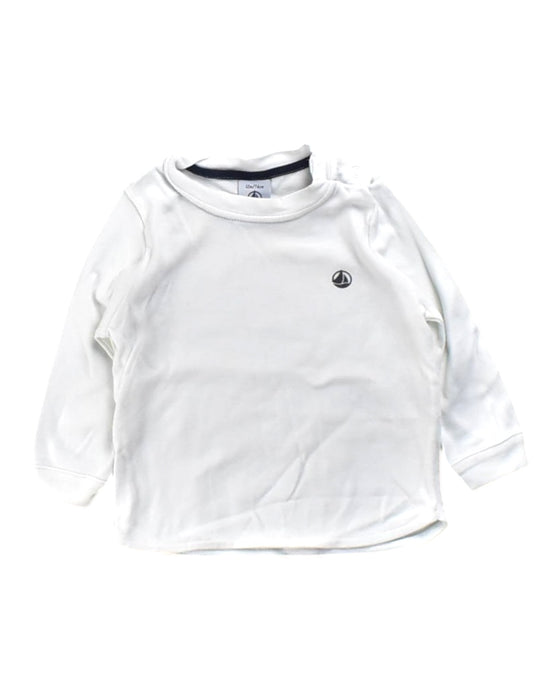 A White Long Sleeve Tops from Petit Bateau in size 6-12M for boy. (Front View)