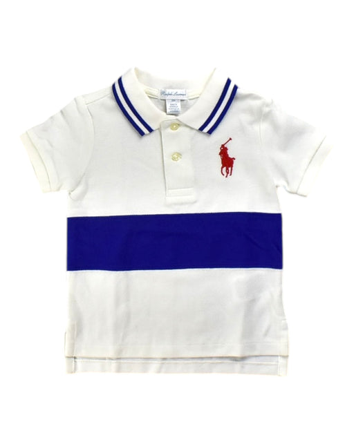 A White Short Sleeve Polos from Polo Ralph Lauren in size 12-18M for boy. (Front View)