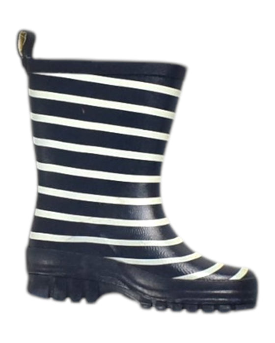 A Black Rain Boots from Polarn O. Pyret in size 3T for neutral. (Front View)