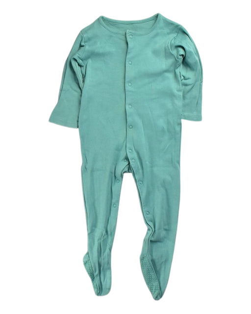 A Green Onesies from Mothercare in size 12-18M for neutral. (Front View)