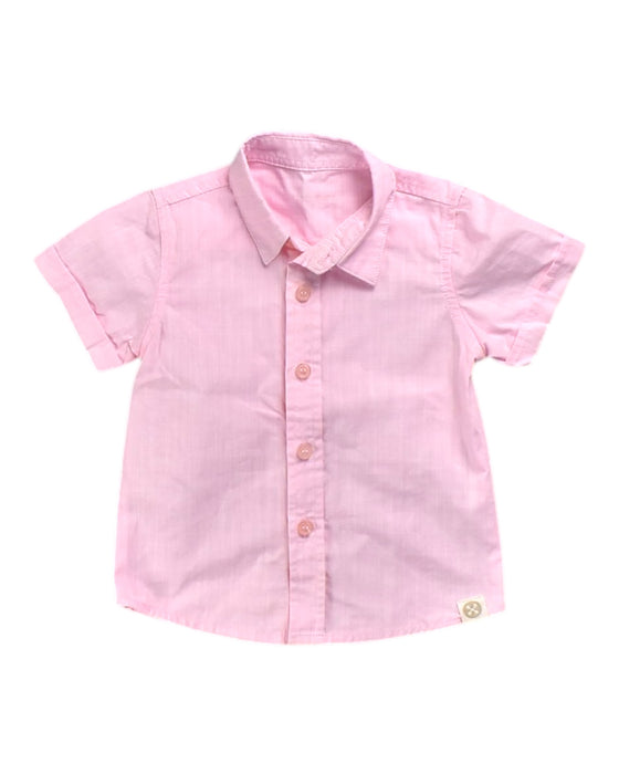 A Pink Short Sleeve Shirts from Le Petit Society in size 6-12M for boy. (Front View)