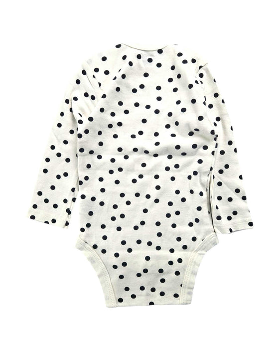 A Beige Long Sleeve Bodysuits from Retykle in size 6-12M for neutral. (Front View)