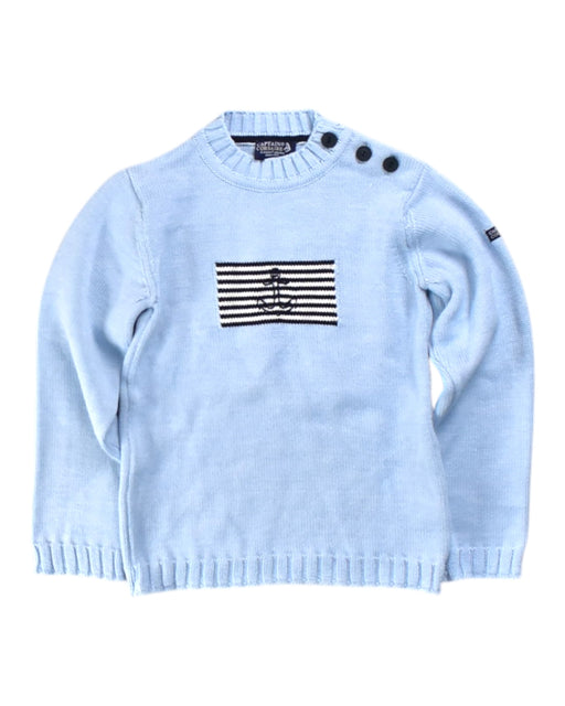 A Blue Knit Sweaters from Captain Corsaire in size 8Y for boy. (Front View)