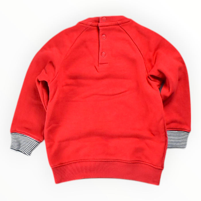 A Red Crewneck Sweatshirts from Petit Bateau in size 12-18M for boy. (Back View)