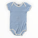 A Blue Short Sleeve Bodysuits from Petit Bateau in size 6-12M for boy. (Front View)