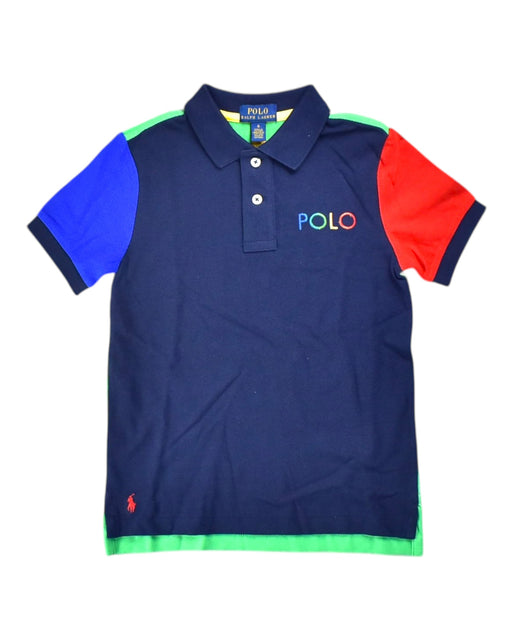 A Blue Short Sleeve Polos from Polo Ralph Lauren in size 6T for boy. (Front View)