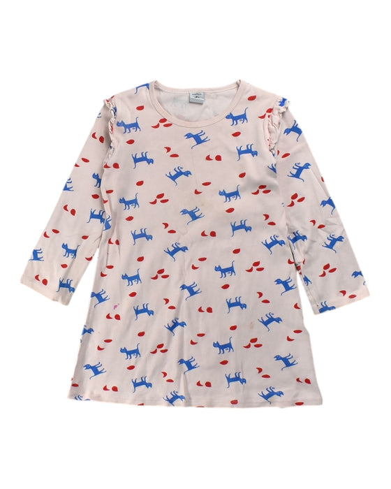 A Blue Long Sleeve Dresses from Petit Bateau in size 6T for girl. (Front View)