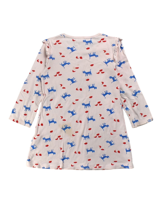 A Blue Long Sleeve Dresses from Petit Bateau in size 6T for girl. (Back View)