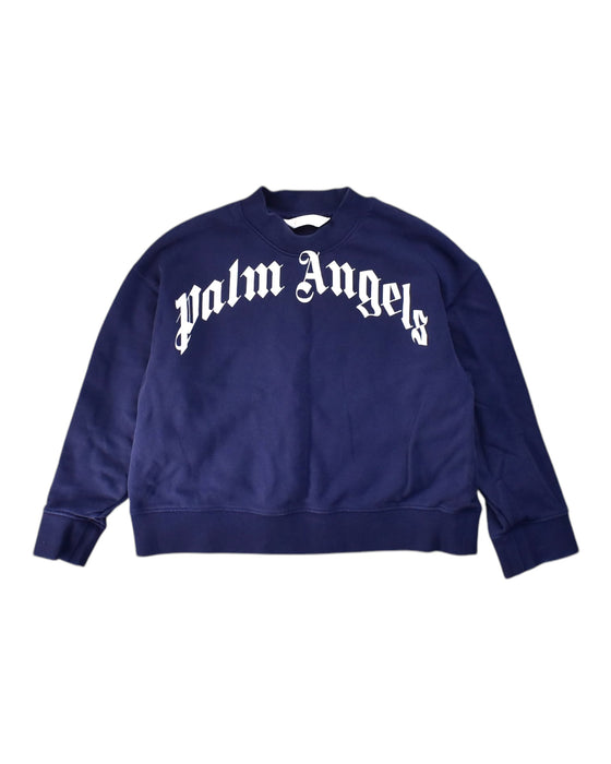 A Navy Crewneck Sweatshirts from Palm Angels in size 8Y for neutral. (Front View)