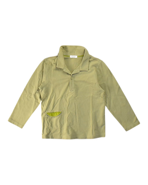 A Green Long Sleeve Polos from Happyology in size 3T for boy. (Front View)