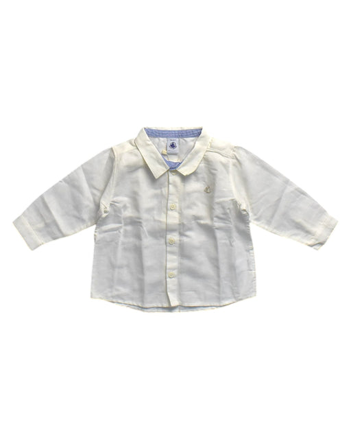 A White Long Sleeve Shirts from Petit Bateau in size 12-18M for neutral. (Front View)