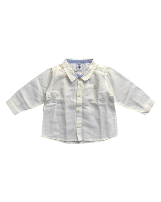 A White Long Sleeve Shirts from Petit Bateau in size 12-18M for neutral. (Front View)