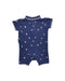 A Navy Short Sleeve Rompers from Purebaby in size 12-18M for neutral. (Back View)