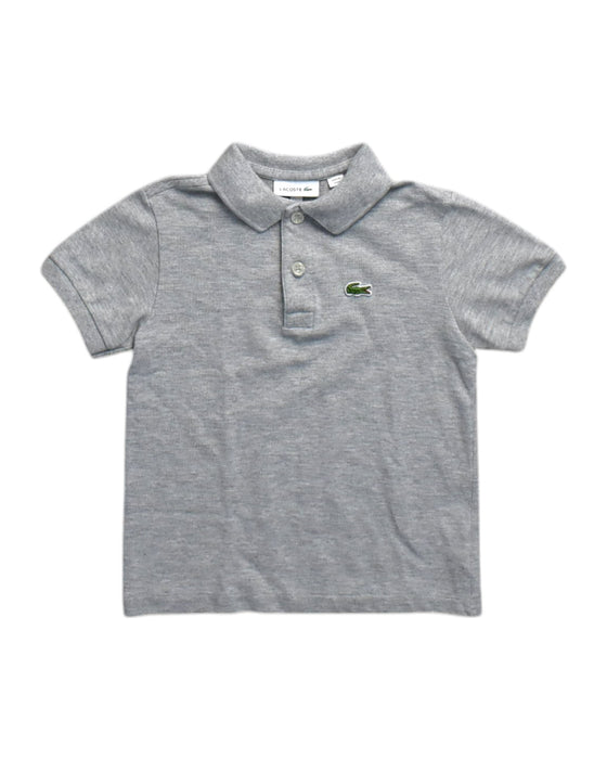 A Grey Short Sleeve Polos from Lacoste in size 5T for neutral. (Front View)