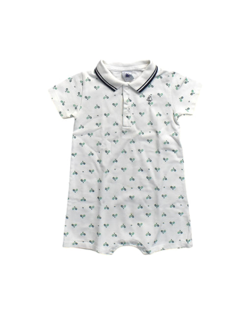 A White Short Sleeve Rompers from Petit Bateau in size 18-24M for neutral. (Front View)