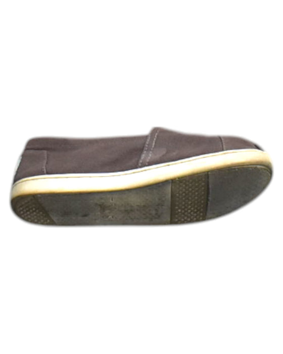 A Brown Slip Ons from Toms in size 7Y for neutral. (Front View)