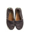 A Brown Slip Ons from Toms in size 7Y for neutral. (Back View)