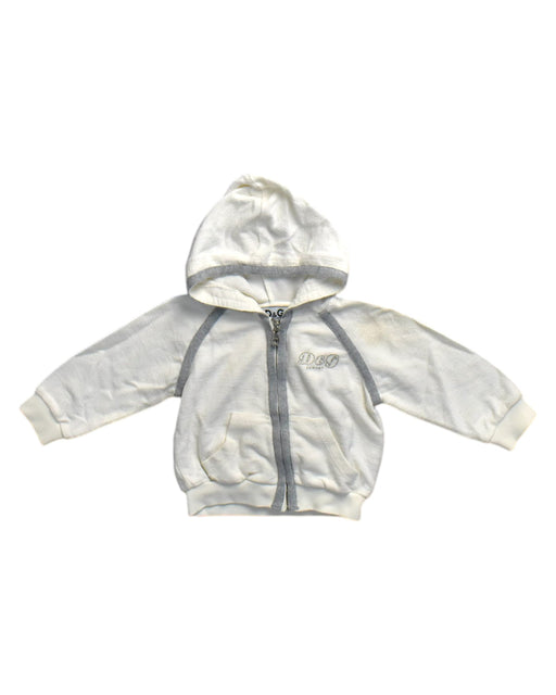 A White Zippered Sweatshirts from Dolce & Gabbana in size 6-12M for neutral. (Front View)