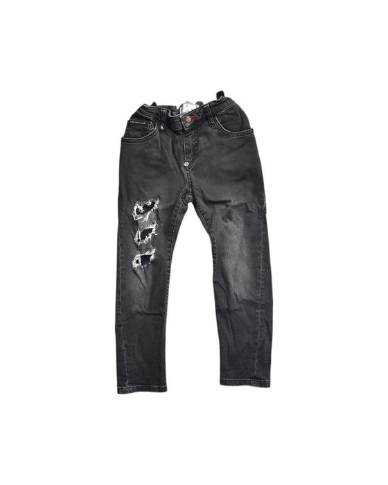 A Black Jeans from Philipp Plein in size 6T for boy. (Front View)